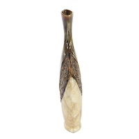 Brown Ceramic Traditional Vase, 18" x 11" x 3"