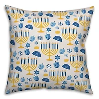 Hanukkah Pattern 18x18 Spun Poly Pillow