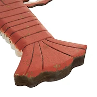 Red & Blue Wood Lobster Handmade Distressed Sculpture Set