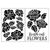 Fresh Cut Flower Plastic Stencils, 7" x 10" by Craft Smart®