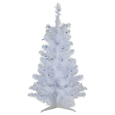 3ft. Pre-Lit White Pine Artificial Christmas Tree, Blue Lights