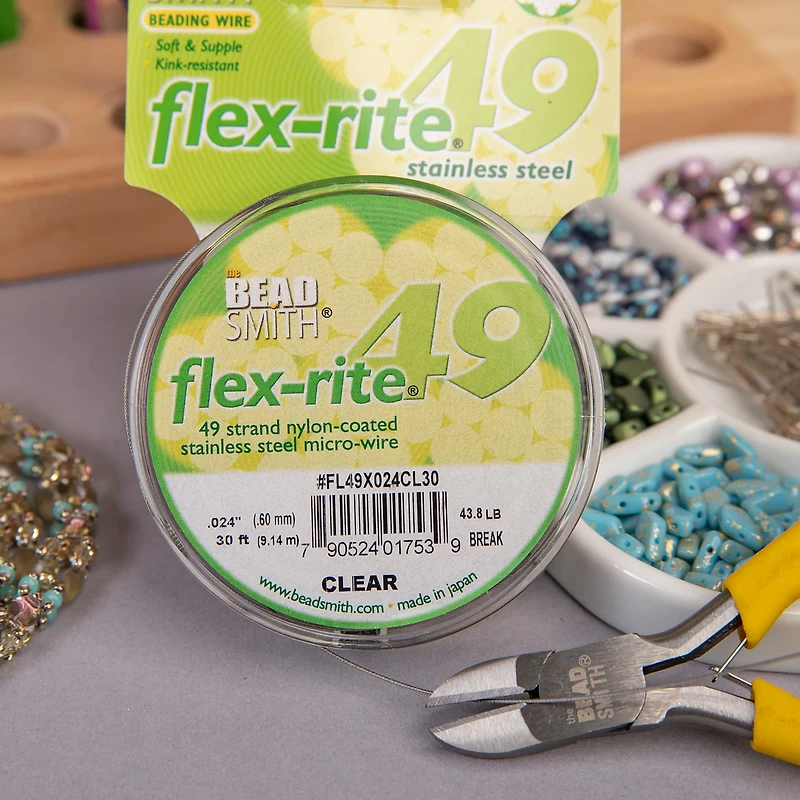 The Beadsmith® Flex-rite® 0.024" Clear 49 Strand Wire, 30ft.