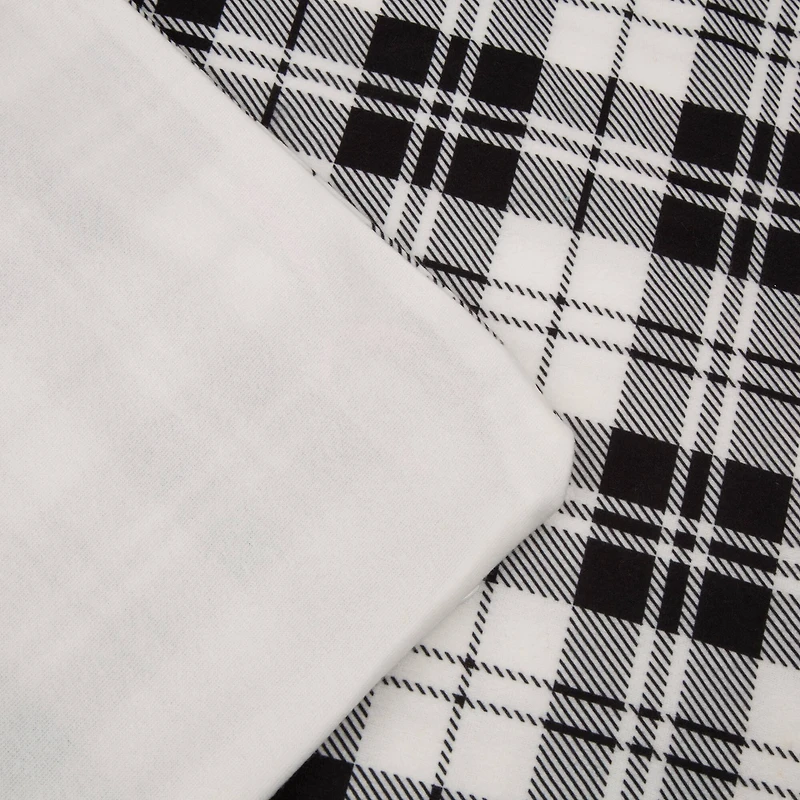 Glitzhome® Polar Fleece Black & White Plaid Reversible Duvet Cover