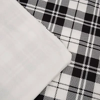 Glitzhome® Polar Fleece Black & White Plaid Reversible Duvet Cover