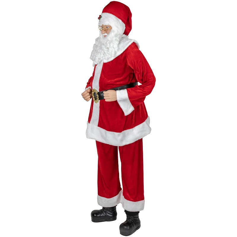 6ft. Life-Size Plush Santa Claus Standing or Sitting Christmas Figure