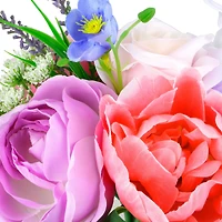 13" Purple & Pink Rose & Peony Bouquet by Ashland®