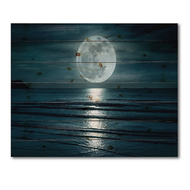 Designart - Super Moon Over The Sea I