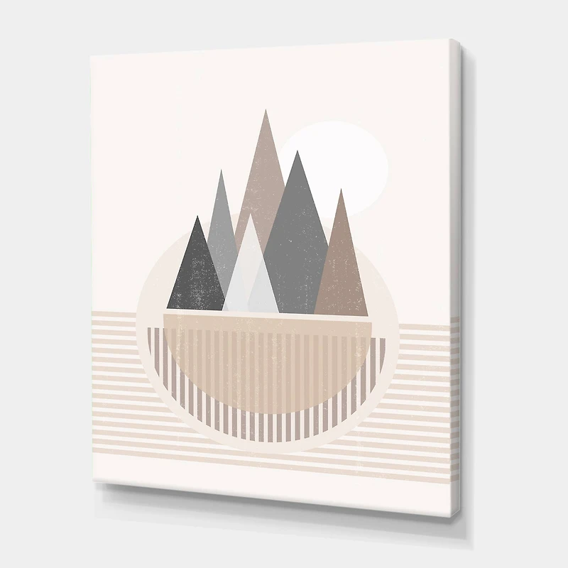 Designart - Abstract Sun and Moon In Mountains III
