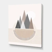Designart - Abstract Sun and Moon In Mountains III