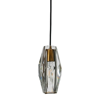 Hello Honey® Robert Stevenson Lighting Celia Brushed Bronze Faceted Crystal & Metal Ceiling Light