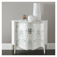 RoomMates White & Blue Persian Damask Peel & Stick Wallpaper