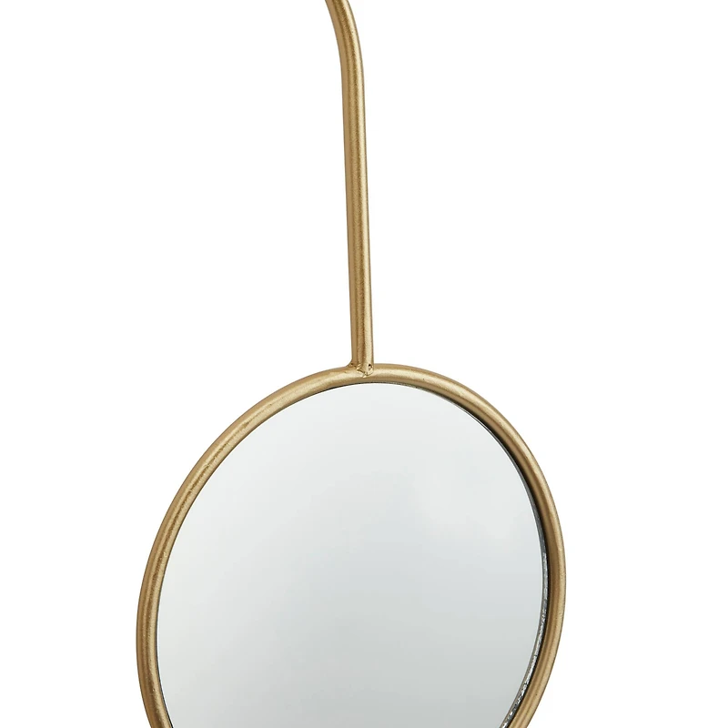 Gold Metal Modern Wall Mirror, Set of  28" x 18" x 1"