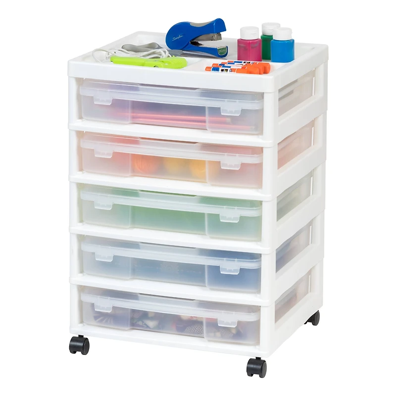 IRIS White 5-Case Scrapbook Cart