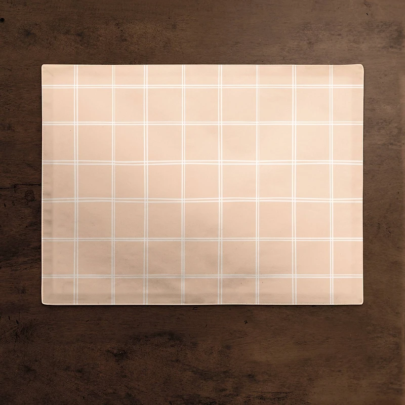 Peach Grid 18" x 14" Cotton Twill Placemat