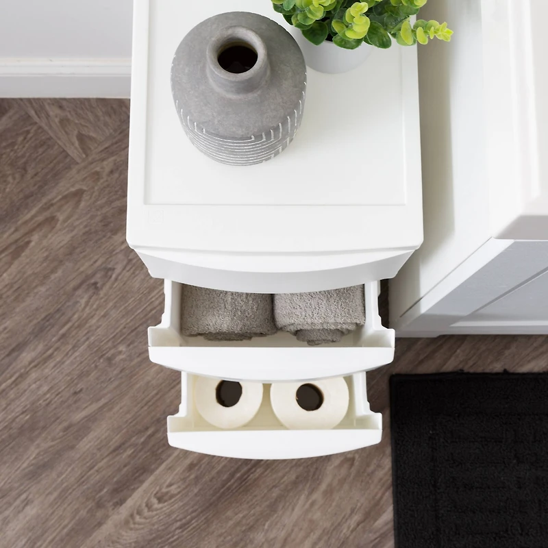 IRIS® 24.5" White 3-Drawer Narrow Plastic Storage Chests, 2ct.