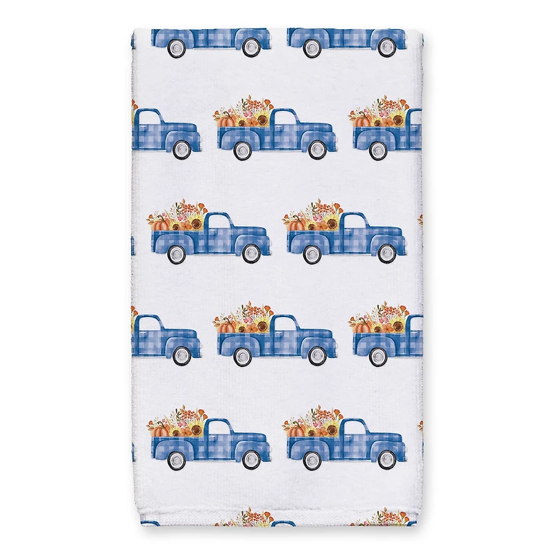 Blue Thanksgiving Truck Tea Towel Set