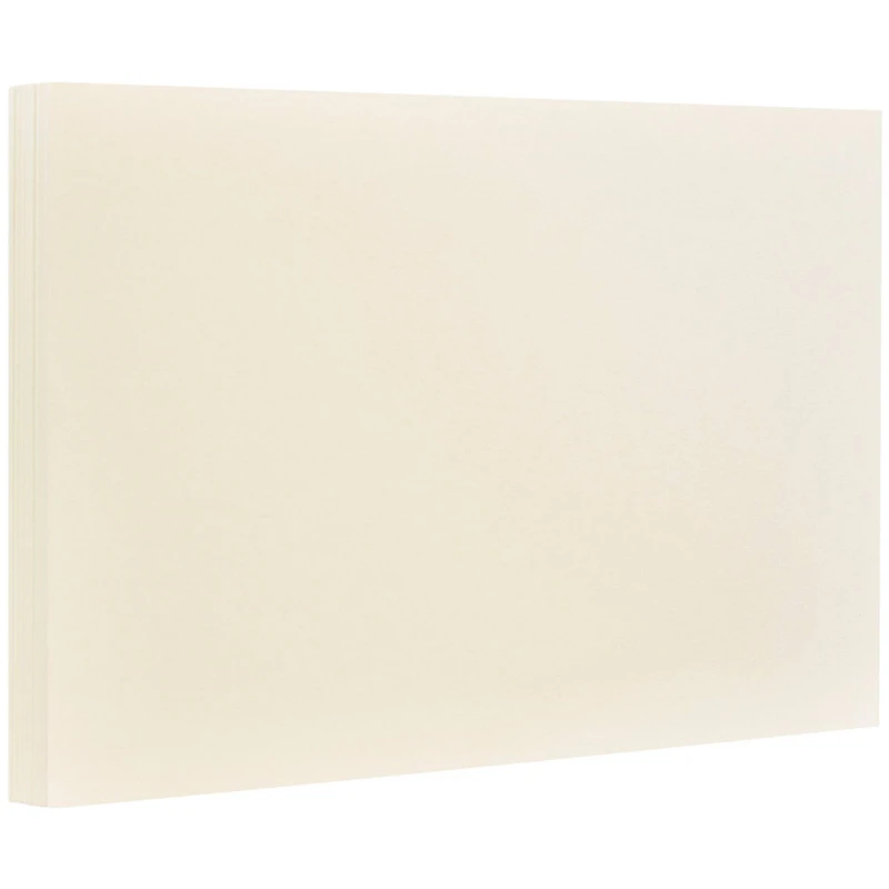 JAM Paper 5" x 7" Ivory Blank Flat Note Cards