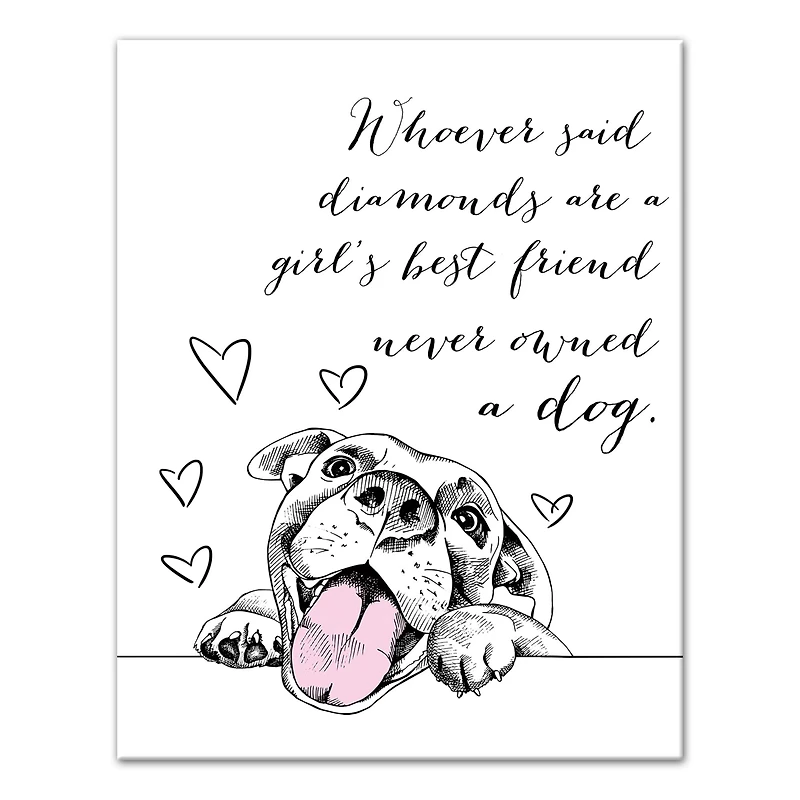 Dog's Are A Girl's Best Friend Canvas Wall Art