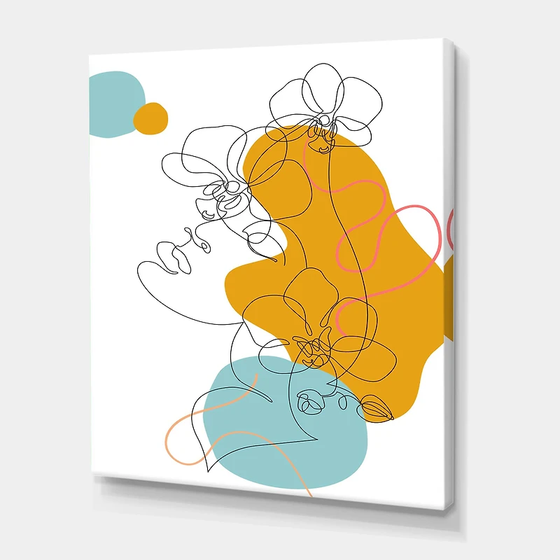 Designart - Beautiful Woman One Line Drawing