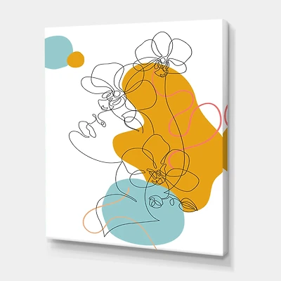 Designart - Beautiful Woman One Line Drawing