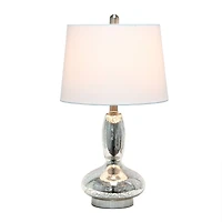 Lalia Home 23.5" Glass Dollop Table Lamp with White Fabric Shade