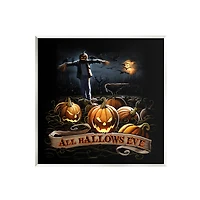 Stupell Industries All Hallows Eve Scary Jack-o-Lantern Night Wall Plaque Art