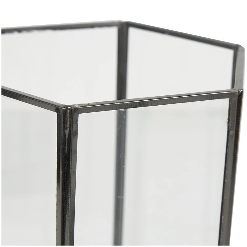 CosmoLiving by Cosmopolitan Clear Hexagon Metal Candle Lantern Set