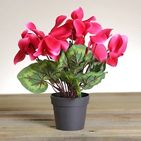 12" Artificial Red Hedychium Coronarium with Brown Pot