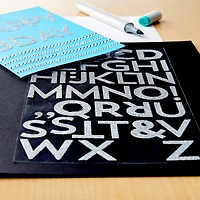 12 Packs: 86 ct. (1,032 total) Silver Glitter Block Alphabet Stickers by Recollections™