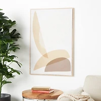 Brown & White Wooden & Fabric Abstract Overlapping Shapes Wall Décor