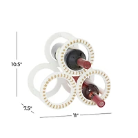 11" White Wood Farmhouse Wine Rack