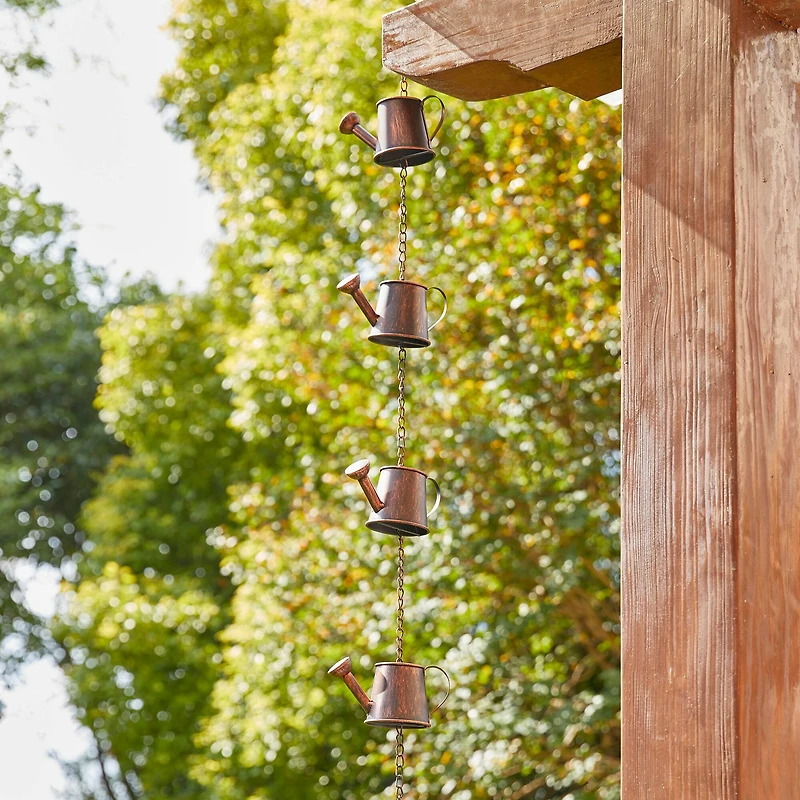Glitzhome® 8.5ft. Copper Watering Pot Rain Chain