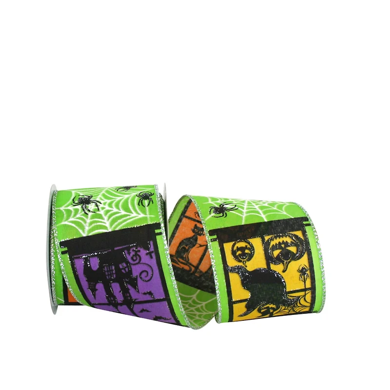 The Ribbon Roll 2.5" x 10yd. Wired Ghost Windows Ribbon