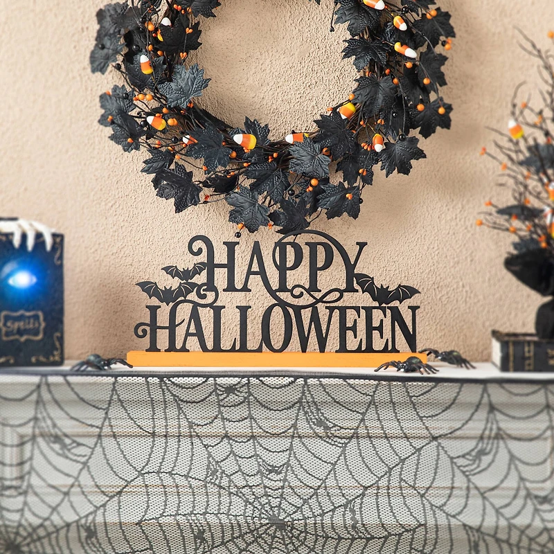 Glitzhome® 18" Happy Halloween Wood and Metal Table Décor