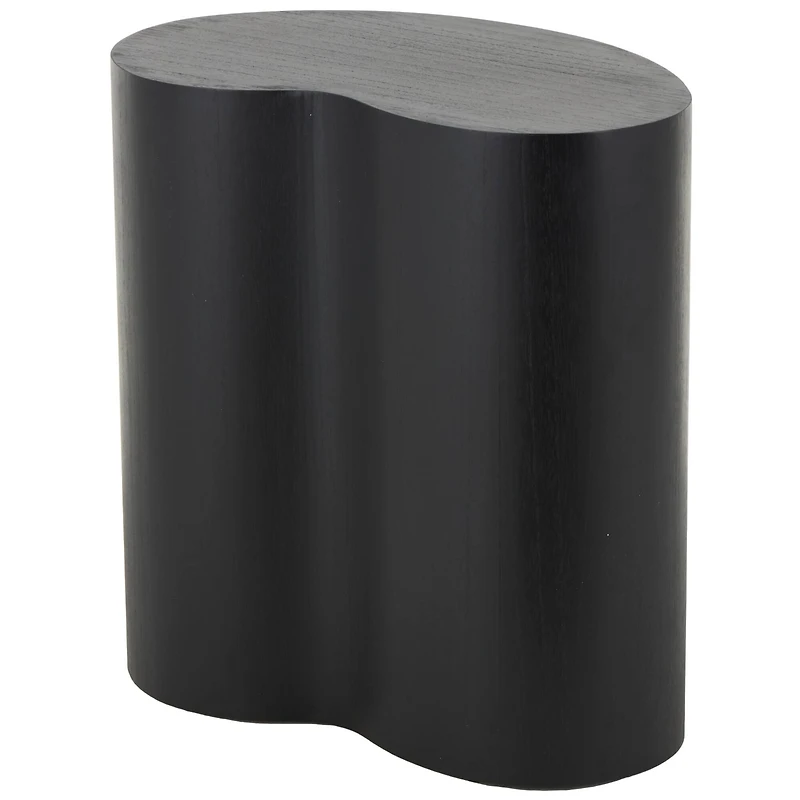 22.25" Black Wood Heart Inspired Side End Accent Table