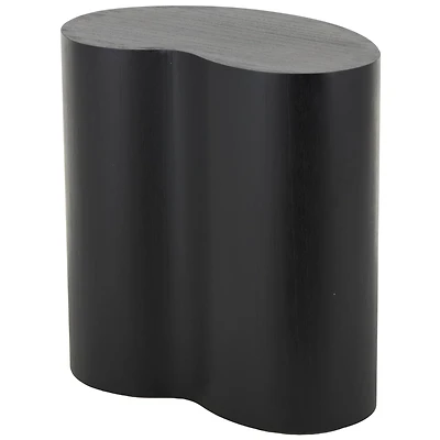 22.25" Black Wood Heart Inspired Side End Accent Table