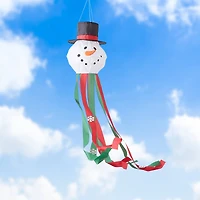 53" Red, Green & White Snowman Windsock