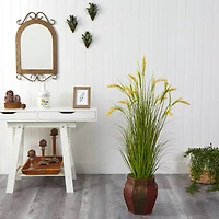 4.4ft. Wheat Grain Plant in Decorative Planter