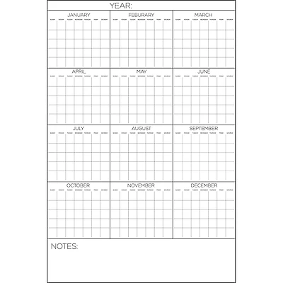 WallPops White Yearly Dry Erase Calendar