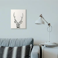 Stupell Industries Deer Portrait Grey Drawing Design Wood Wall Plaque