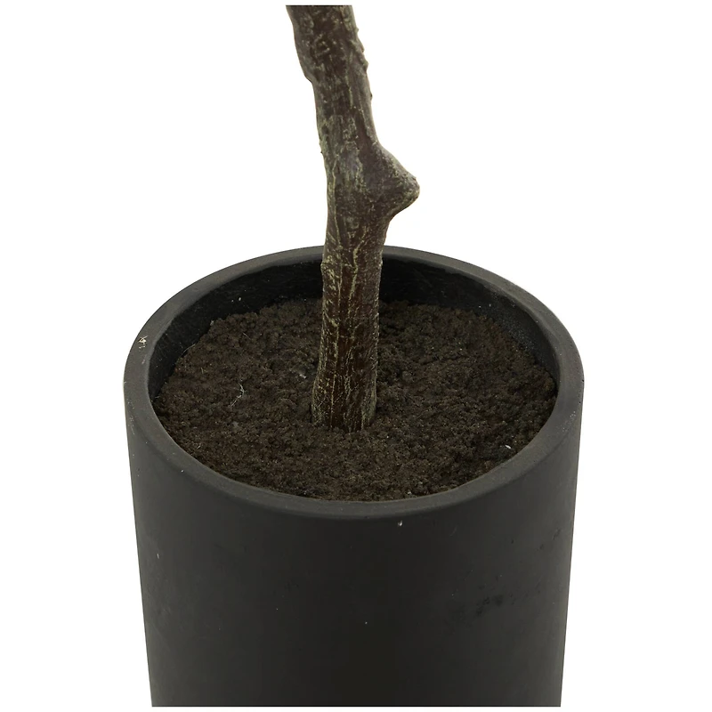 57" Green Faux Foliage Eucalyptus Artificial Tree With Black Plastic Pot