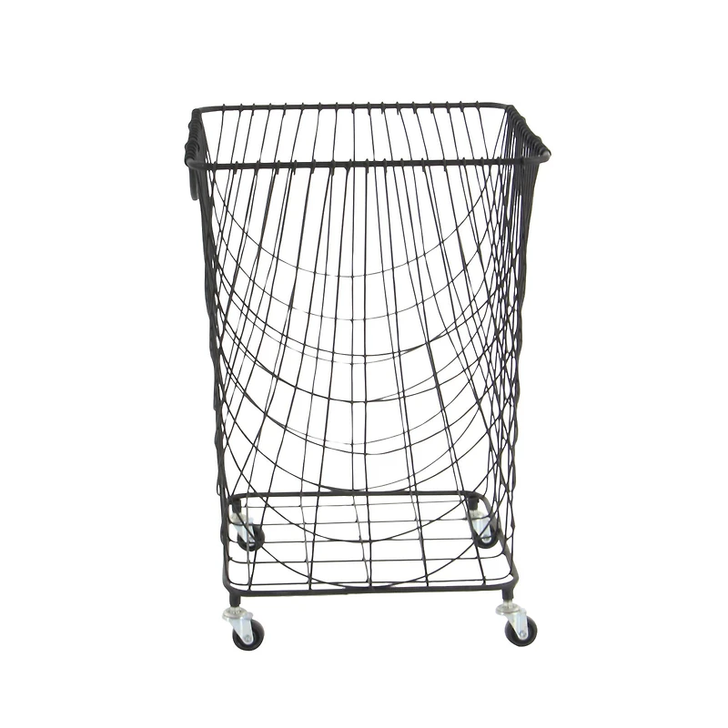 CosmoLiving by Cosmopolitan 24" Black Industrial Metal Storage Cart