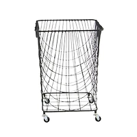 CosmoLiving by Cosmopolitan 24" Black Industrial Metal Storage Cart