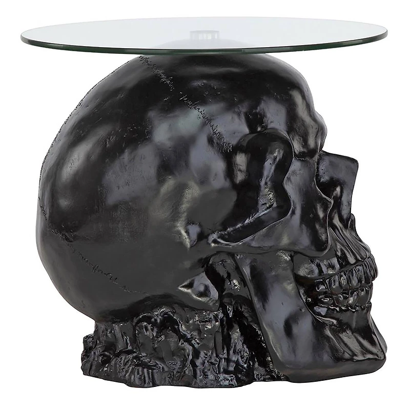 Design Toscano 19.5" Lost Souls Gothic Skull Glass-Topped Table
