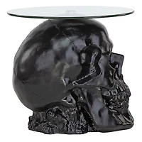 Design Toscano 19.5" Lost Souls Gothic Skull Glass-Topped Table