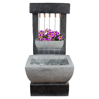 26" LED Rainfall Outdoor Water Fountain with Planter