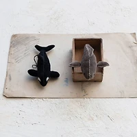 Hello Honey® 2 Pack 7" Whale Cotton Velvet Ornaments