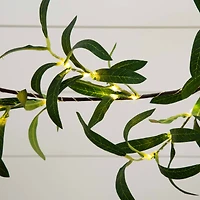 6.5ft. Pre-Lit LED Green Olive Leaf Garland