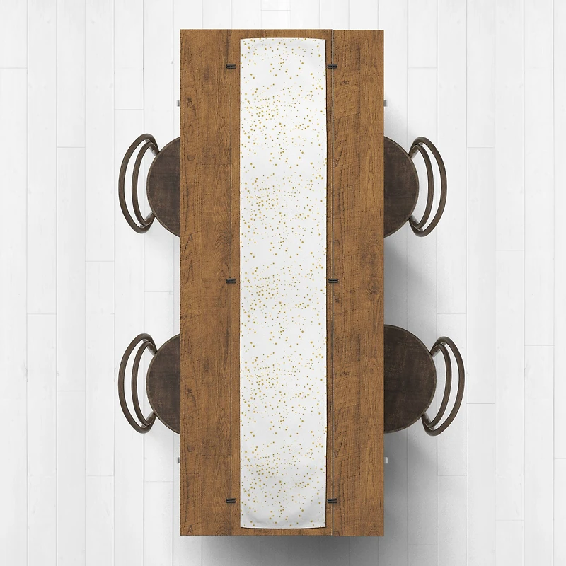 72" White & Gold Stars Table Runner