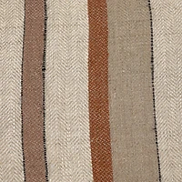 Hello Honey® 20" Cream & Brown Striped Woven Linen Fringed Pillow